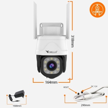 Kamera Z17 Pro ORLLO 4K AI 8MP SIM LTE 5xZOOM obrotowa zewn+zasilacz GRATIS