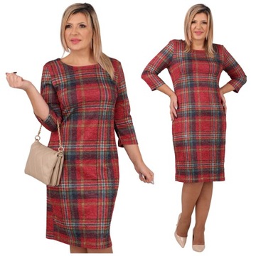 ELEGANCKA SUKIENKA W MODNĄ KRATKĘ PROSTA ZA KOLANO PRODUKT POLSKI