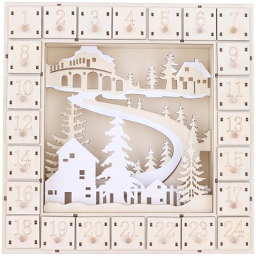 ДЕРЕВЯННЫЙ АДВЕНТ-КАЛЕНДАРЬ СО СВЕТОДИОДНОЙ ПОДСВЕТКОЙ 236