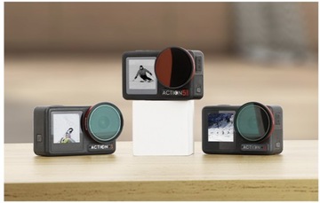 Zestaw 3X Filtr Polaryzacyjny CPL UV Szary ND8 do DJI Osmo Action 3 4 5 PRO