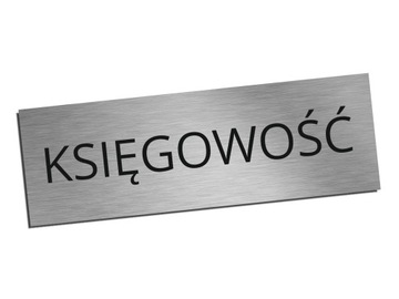 Tabliczka na drzwi KSIĘGOWOŚĆ srebrna 6,5x20cm