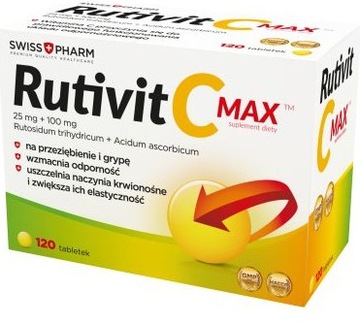 Rutivit C MAX 120 szt. Witamina C i rutyna ODPORNOŚĆ