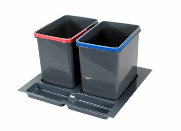 Контейнер для мусора, вставка в ящик, 60 контейнеров, 2х15л.