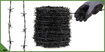 ПВХ колючая проволока с двумя проводными Fi 2,5 мм мяч 100 мл черный грустный