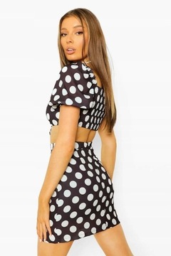 BOOHOO PROSTA SPÓDNICA MINI W GROCHY XL