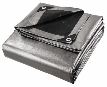 PLANDEKA OCHRONNA PŁACHTA SREBRNA 10x10m MEGA GRUBA SOLIDNA