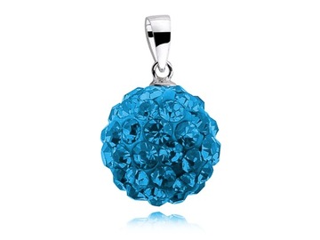 ZAWIESZKA KULKA SWAROVSKI CAPRI BLUE CRISTAL 12MM