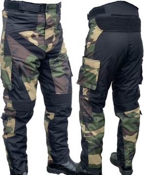 Super wygląd ! spodnie Motocyklowe Czarne/Moro 2XL