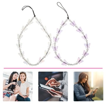 Подвеска для телефона в форме бабочки с бусинами