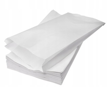 Torba fałdowa Biała papierowa torebki śniadaniowe 25x6x15 100szt