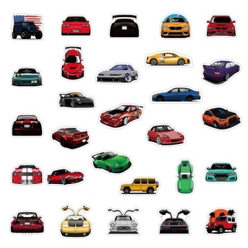 ВОДОНЕПРОНИЦАЕМЫЕ НАКЛЕЙКИ MIX CARS 50 шт.