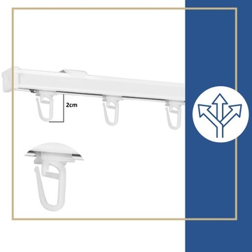 Потолочный карниз, одинарный алюминиевый карниз, 1 направляющая, комплект 300 см STRONG
