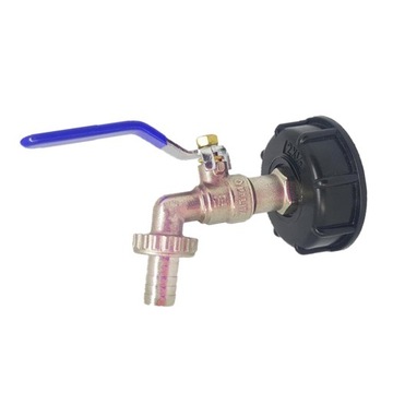 Adapter zbiornika IBC S60X6 do mosiężnego zaworu kranu ogrodowego i złączki