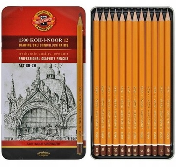 ZESTAW OŁÓWKÓW DO SZKICOWANIA KOH-I-NOOR 8B-2H 12s