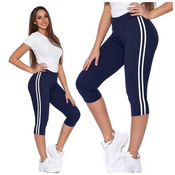 LEGGINSY DAMSKIE 3/4 PEACH TOUCH LAMPASY PLUS SIZE GETRY WYGODNE MORAJ XXXL