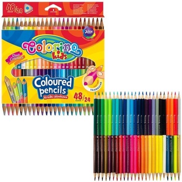 ДВУХЦВЕТНЫЕ ТРЕУГОЛЬНЫЕ КАРАНДАШИ COLORINO