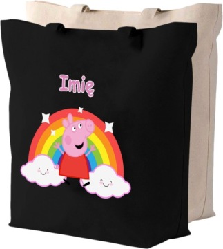 Torba bawełniana ŚWINKA PEPPA PEPPA PIG + IMIĘ