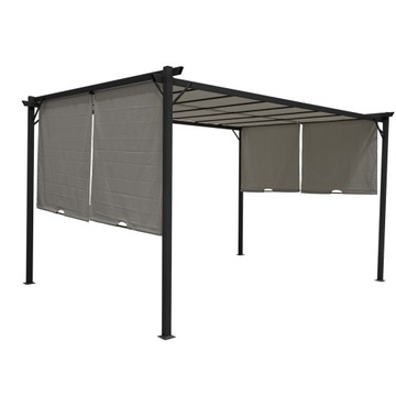 Pergola tarasowa ogrodowa STALOWA szara 3x4m