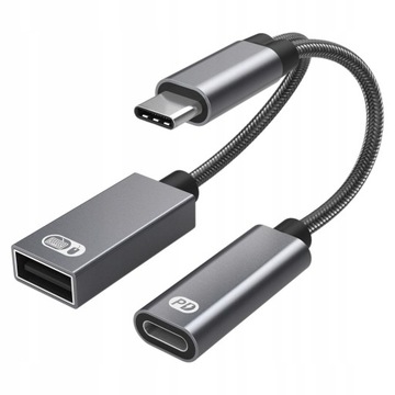 Adapter USB C OTG z szybkim przewodem ładującym