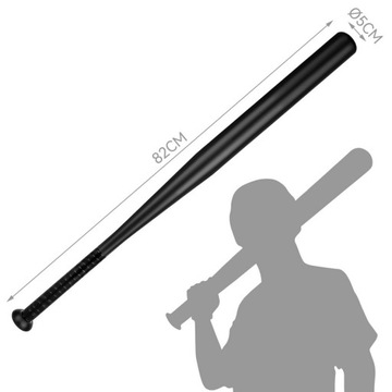Kij Bejsbolowy Baseballowy Czarny Cięzki I Solidny 32Cali 1200g Stop Metali