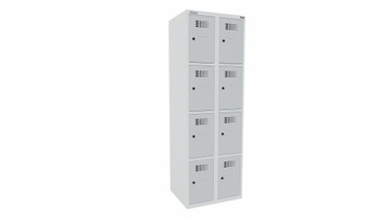 Szafka skrytkowa depozytowa 8 drzwi 180x60x50 biały korpus/szare drzwi