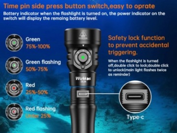 Wurkkos DL08 LED TORCH лампа для дайвинга 3600 люмен ПОД ВОДОЙ