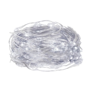 LAMPKI DRUCIKI 20LED ZIMNE BIAŁE ŚWIATEŁKA MIRKO ŻYŁKI NA BATERIE ŚWIATŁO