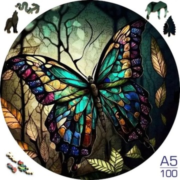 Sunflower Butterfly Jigsaw Wood Puzzle, Difficult To Play Irregular Animal