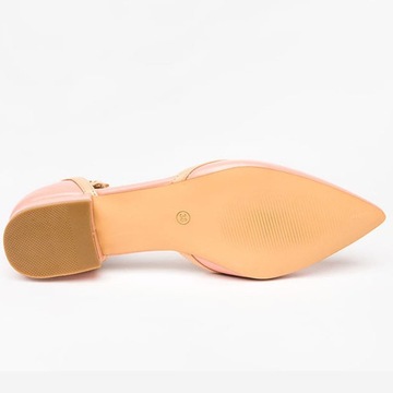 БАЛЕТКИ, ДЕКОРАТИВНЫЙ РЕМЕНЬ, НИЗКИЙ КАБЛУК, размер 38