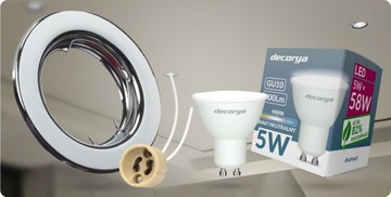 4x КРУГЛЫЙ СВЕТИЛЬНИК ГАЛОГЕННЫЙ СТАЛЬНОЙ ПОТОЛОЧНЫЙ СВЕТИЛЬНИК ДЛЯ РАМА ПОТОЛКА