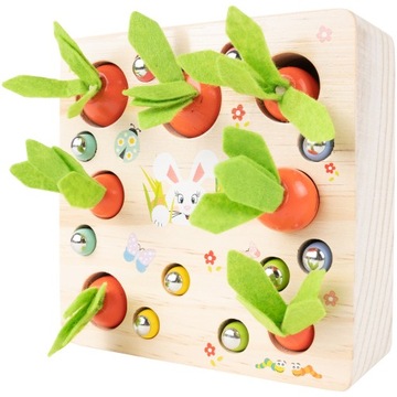 ДЕРЕВЯННАЯ ИГРА «СОБРАЙ МОРКОВЬ» ДЛЯ ДЕТЕЙ