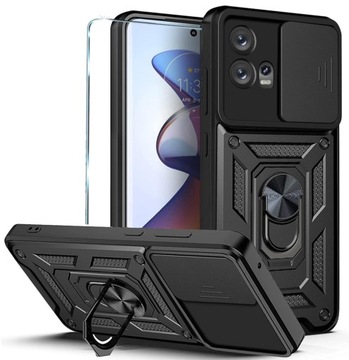 PANCERNE ETUI SLIDE do MOTOROLA MOTO G72 +SZKŁO 9H