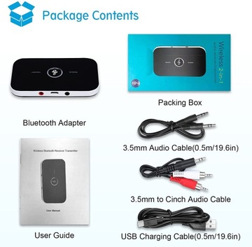 Bluetooth -адаптер 5.0 A2DP AVRCP AUX RCA 2 в 1