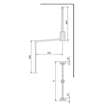 F9 Emuca Pantograph, подвеска опускаемая 600-830 мм