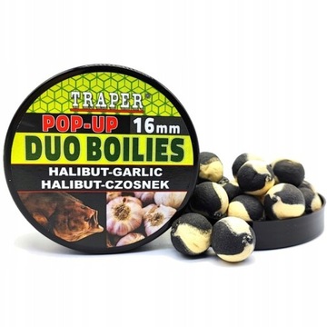 Kulki proteinowe Pop up Duo Traper 16mm 40g Halibut - Czosnek