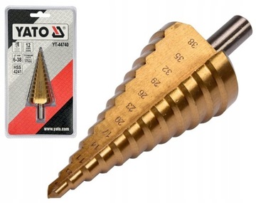 WIERTŁO WIELOSTOPNIOWE HSS STOŻKOWE 6 - 38 mm YATO