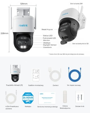 Reolink Trackmix Проводная камера LTE + LAN + КАРТА 128 ГБ