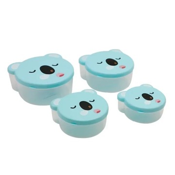 4pcs Children Plastic Cartoon Cute Bear Bento Box Japanese Outdoor Food