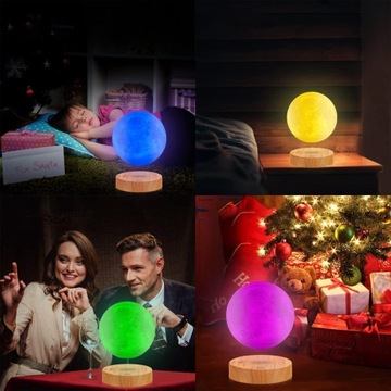 ЛЕВИТИРУЮЩАЯ НАСТОЛЬНАЯ ЛАМПА ЛУНА ПЛАНЕТА 3D НАСТОЛЬНАЯ ЛАМПА RGB 16 ЦВЕТОВ