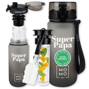 PREZENT DLA TATY MOMO WAY BUTELKA BIDON Z SITKIEM 600ML TRITAN BPA FREE