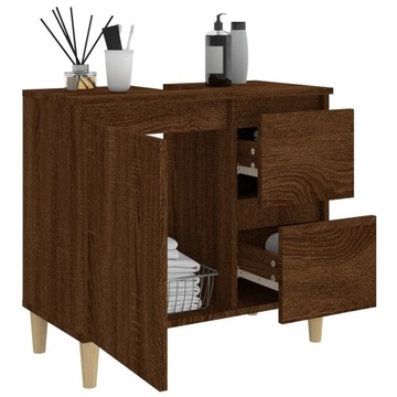 vidaXL Шкаф для ванной комнаты Дуб коричневый 65x33x60 см