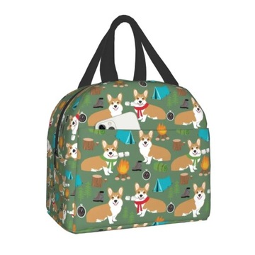 Cute Jolly Corgis Portable Lunch Box Waterproof Thermal Cooler Food