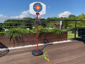 БАСКЕТБОЛЬНЫЙ НАБОР БАСКЕТБОЛЬНЫЙ МЯЧ + ЛУК И СТРЕЛЫ СПОРТИВНАЯ ИГРА ДЛЯ ДЕТЕЙ