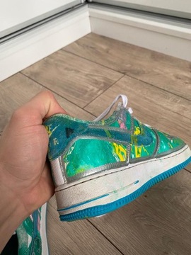КРОССОВКИ NIKE AIR FORCE SPACE JAM 40.5 25.5 ПЕРЕКРАШЕННЫЕ