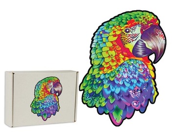 Puzzle Drewniane dla dorosłych Prezent Papuga XXL