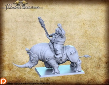 Ogre Rhino Riders x3 - Magori Miniatures - 3D печать