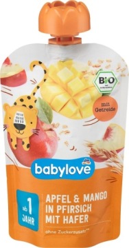 Babylove Біо Пюре Персики Яблука Манго Овес