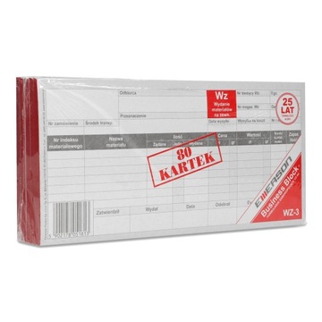 WZ WYDANIE MATERIAŁÓW 1/3 A4