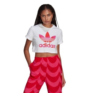 Adidas TREFOIL T-shirt damski Crop top roz. 40 L
