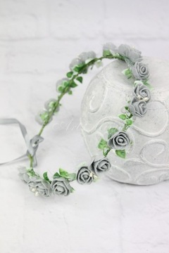 Свадебный венок, нежный жемчуг, сессионный головной убор СЕРЫЙ